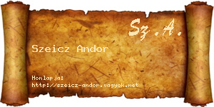 Szeicz Andor névjegykártya